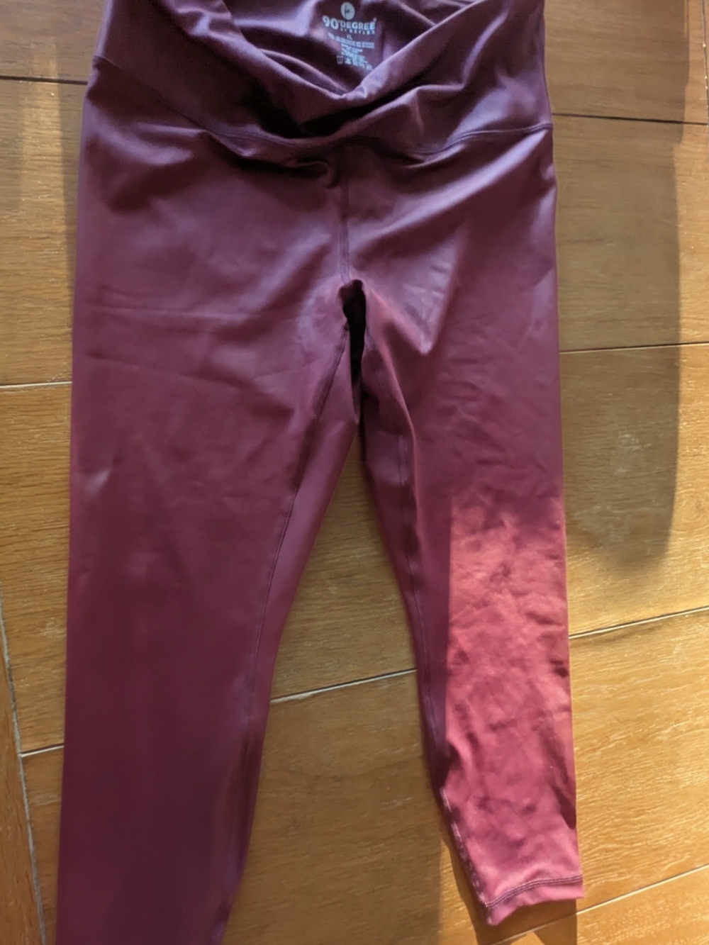 90 Degree by Reflex Stretchy Women's Burgundy Leggings XL